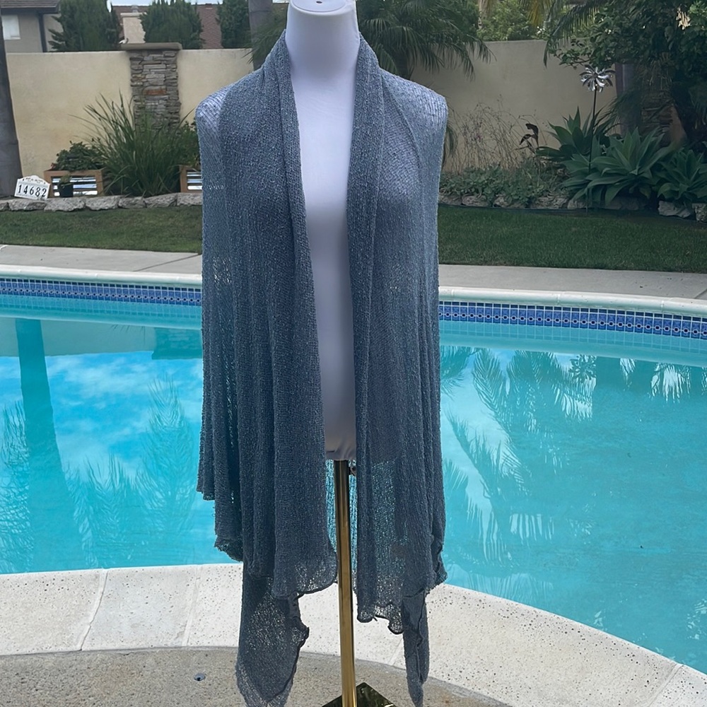 Blue, sheer oversized wrap | OS